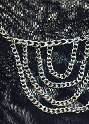 Волшебная цепочка на ножку на туфельку для невесты или просто красотки под серебро