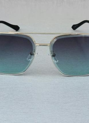 Gucci окуляри чоловічі сонцезахисні сіро-блакитний градієнт в сріблястому металі2 фото