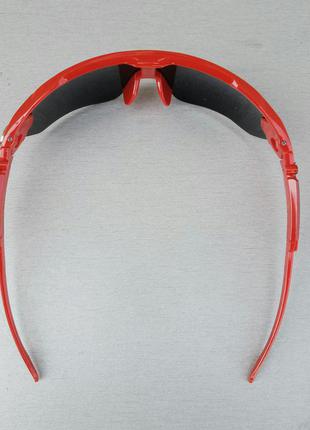 Солнцезащитные спортивные обтекаемые очки унисекс красные линзы сине салатовые зеркальные5 фото