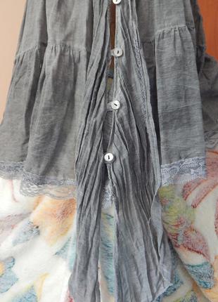 Шелковая блуза майка с кружевом в 3 яруса5 фото