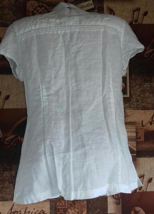 Белоснежная рубашка с вышивкой northland,лен/хлопок,р.36/38/403 фото