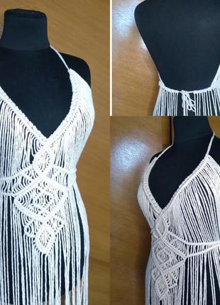 В наличии, акция, за полцены! ⭐пляжное платье макраме