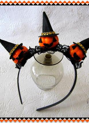 Обруч /ободок на хеллоуин с тыквами1 фото