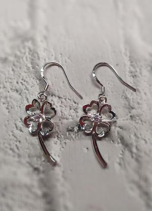 Серьги серебро 925 пробы стерлинговое стерлінгове сережки срібло 925 проби посріблені посеребренные