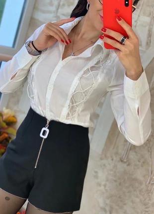 Сорочка з бавовни зі шнурівкою