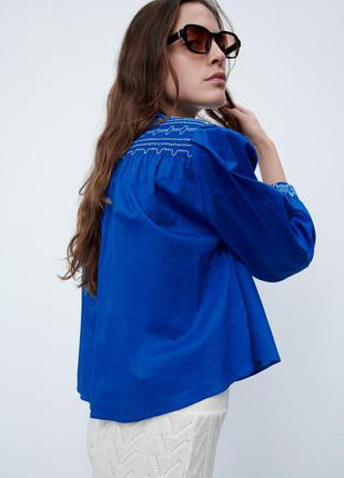 Вишита блуза з бавовни zara4 фото