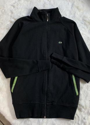 Чёрная хлопковая кофта lacoste оригинал