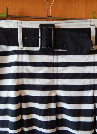 Хлопковая юбка со складками под пояс3 фото