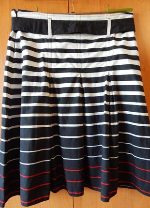 Хлопковая юбка со складками под пояс2 фото