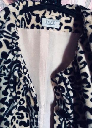 Дизайнерский плюшевый леопардовый блейзер/пиджак/жакет лео принт betty barclay collection.5 фото