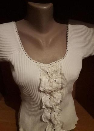 Нежная кофточка блуза со вставками кружева.размер от м до л.1 фото