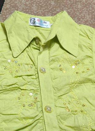 Школьная рубашка с паетками яркая нарядная блузка1 фото