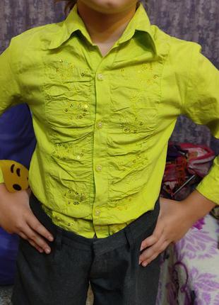 Шкільна сорочка з паєтками яскрава нарядна блузка5 фото