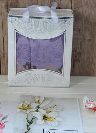 Набір махрових рушників kayra premium tower 2 шт: 50х90 см, 70х140 см, бузковий