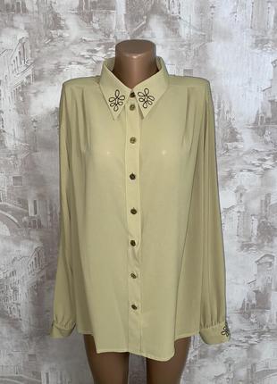 Винтажная оливковая блузка,вышивка,большой размер,батал2 фото