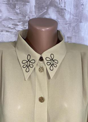 Винтажная оливковая блузка,вышивка,большой размер,батал4 фото