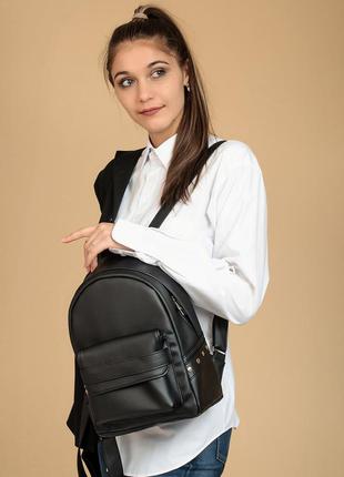 Мега стильний чорний рюкзак для школи та прогулянок для підлітка3 фото