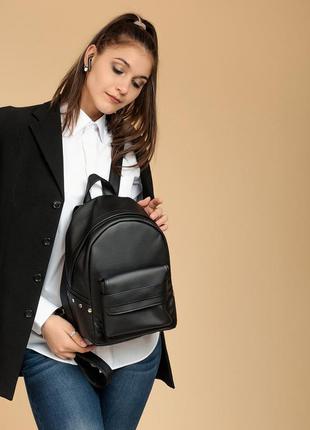 Мега стильний чорний рюкзак для школи та прогулянок для підлітка2 фото