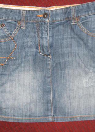 Юбка мини джинсовая прямая1