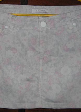 Юбка мини цветная джинсовая3