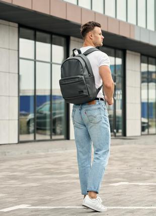 Місткий трендовий стильний чоловічий сірий рюкзак для універу/школи9 фото