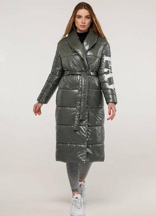 Зимняя модная фабричная лаковая женская куртка 1253