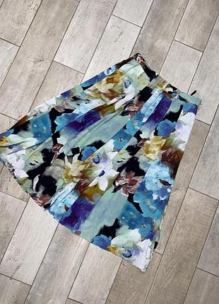 Винтажная миди юбка,принт,цветы(6)