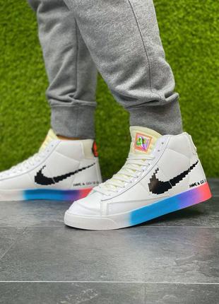 Мужские кроссовки nike blazer mid 77 came ( светящиеся в темноте )3 фото