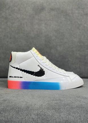 Мужские кроссовки nike blazer mid 77 came ( светящиеся в темноте )10 фото