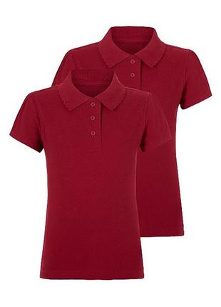 Школьная футболка - поло красная для девочки george 2108131 фото