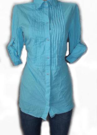 Блуза рубашка с длинным рукавом голубая / peter hahn, 12