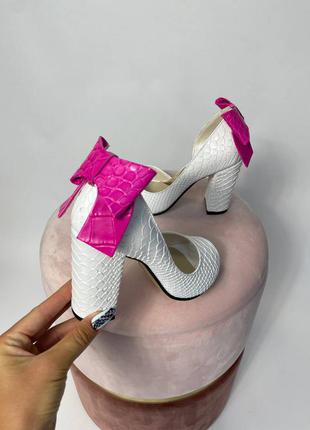 Эксклюзивные туфли белые натуральная итальянская кожа свадебные6 фото