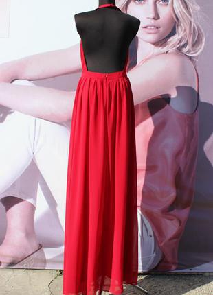 Красное платье в пол с открытой спиной pixie+diamond4 фото