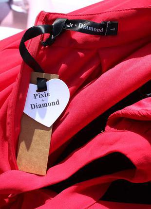 Красное платье в пол с открытой спиной pixie+diamond5 фото