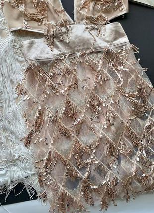 👗золотое платье миди в пайетках с вырезами/блестящее полупрозрачное бронзовое платье с декольте👗10 фото