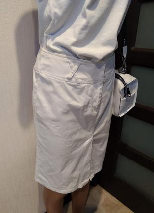 Прямая белая юбка мини6 фото