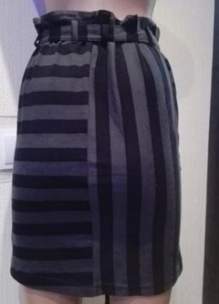 Стильная юбка мини с высокой посадкой9 фото