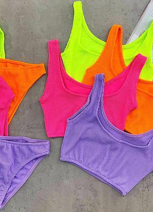 Купальник жатый лавандовый