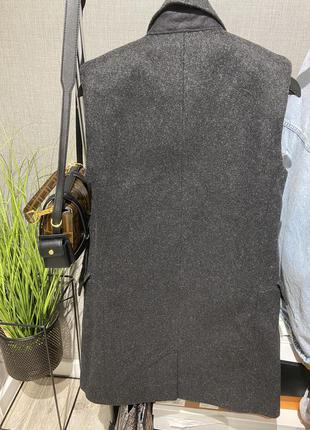 Шикарное брендовое двубортное шерстяное пальто жилет5 фото