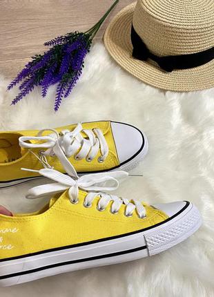 Кеди жіночі текстильні жовті 37 розмір