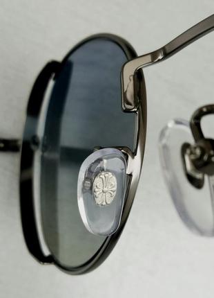 Chrome hearts очки унисекс солнцезащитные серо голубой градиент поляризированые в металле9 фото
