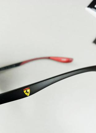 Ray ban ferrari rb 3662m f037/80 очки мужские солнцезащитные черные с красным поляризированые8 фото