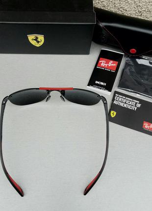 Ray ban ferrari rb 3662m f037/80 очки мужские солнцезащитные черные с красным поляризированые5 фото