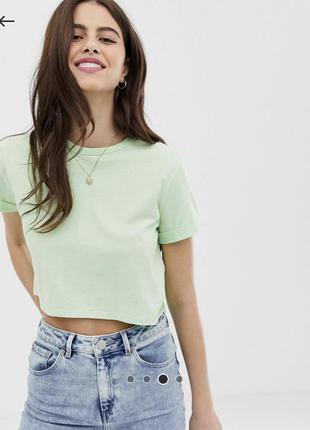 Футболка кроп топ asos мятного цвета