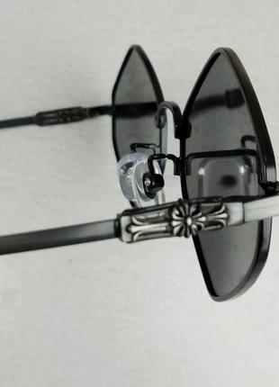 Chrome hearts стильные солнцезащитные очки унисекс узкие ромбовидные черные поляризированые9 фото