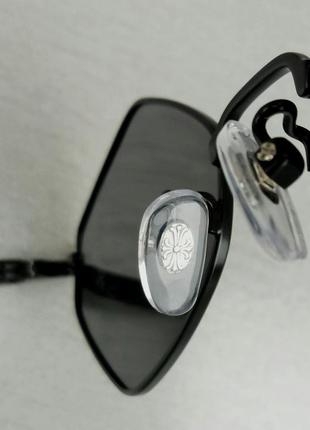 Chrome hearts стильные солнцезащитные очки унисекс узкие ромбовидные черные поляризированые8 фото