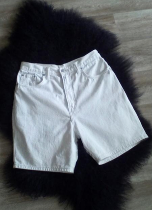 Белые джинсовые шорты унисекс 16/501 фото