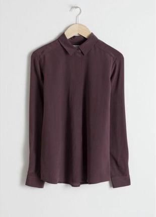 Рубашка шелк 100% фиолетовая, & other stories3 фото