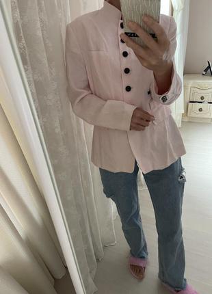 Піджак, жакет льон zara лляний осінній рожевий фірмовий7 фото