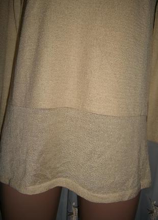 Вязаный свитер бежевого цвета3 фото